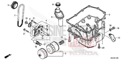 CARTER D'HUILE/POMPE A HUILE CBR500RAD de 2013